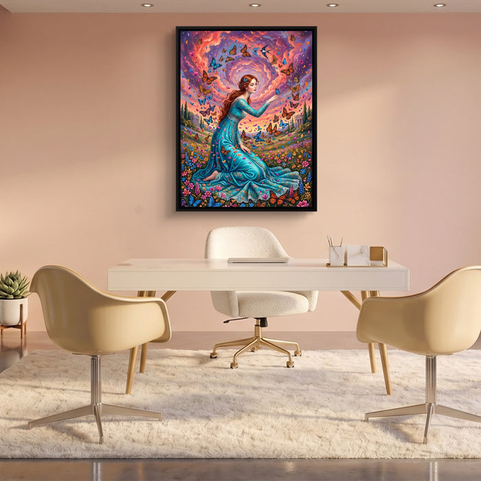Butterfly Maiden — butterfly maiden sq pink office 1port framed black
