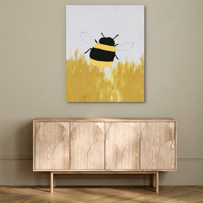 Buzzing Bumblebee - Yellow Nature Canvas Print