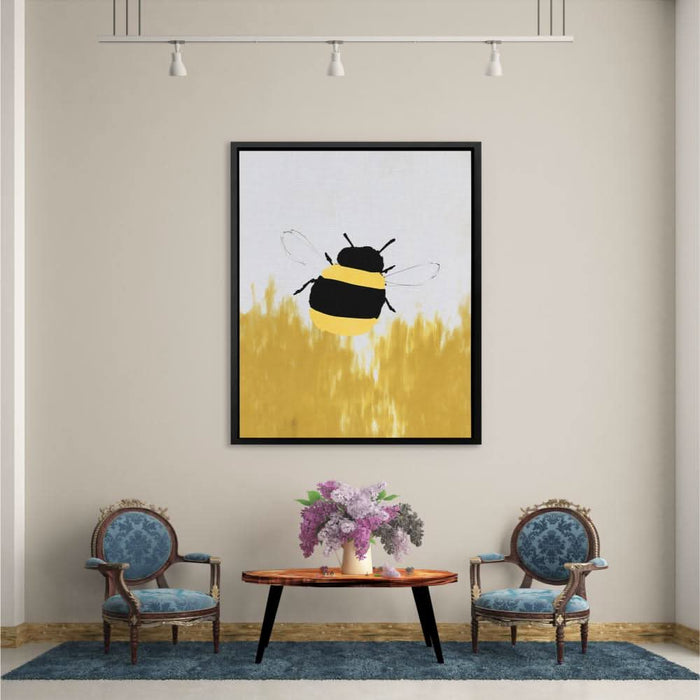 Buzzing Bumblebee - Nature Wall Art in Black Frame