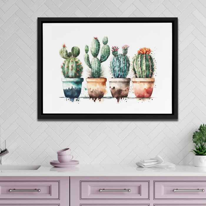 Cactus Party - Watercolor Canvas Wall Art