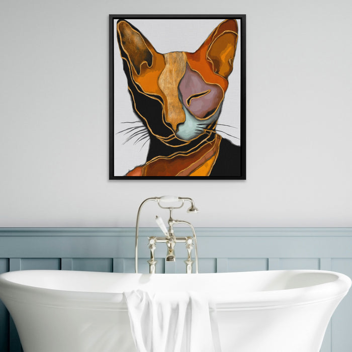 Cat Geometric Planes canvas wall art, room view