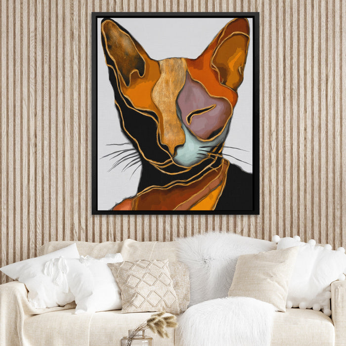 Cat Geometric Planes canvas wall art, room view