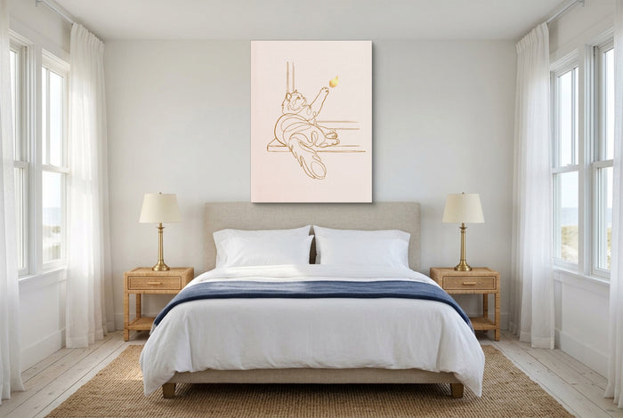 Cat Golden Reach — cat golden reach bedroom with windows 1port flush print