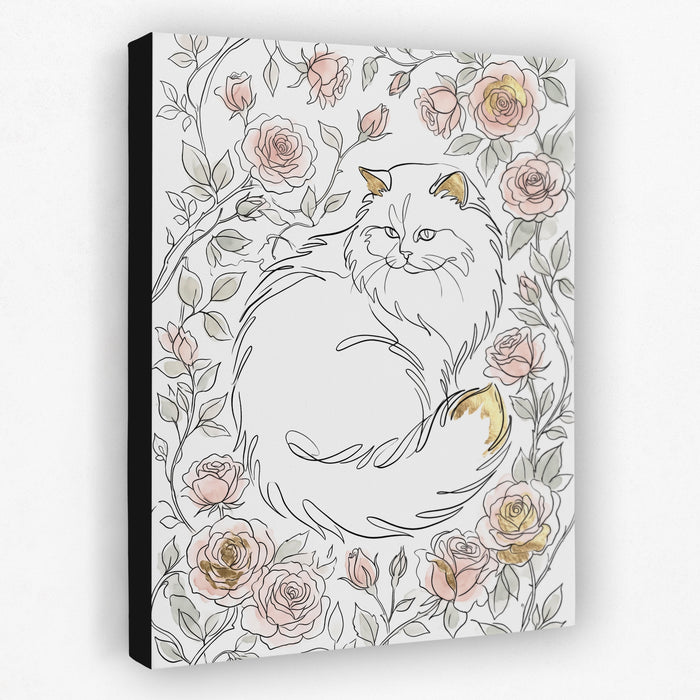 Cat Golden Roses — cat golden roses side view black wrap