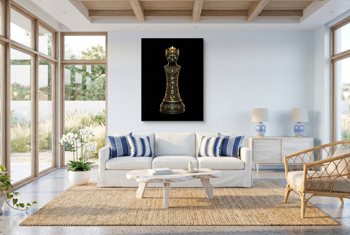 Cat Queen Regal — cat queen regal living room with windows 1port flush print