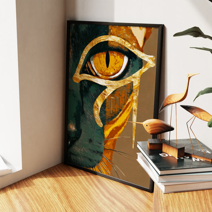 Cat's Amber Fire - Luxury Wall Art