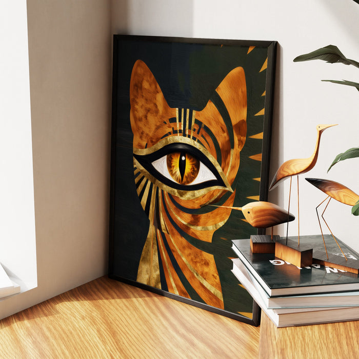 Cat's Ancient Fire - Luxury Wall Art