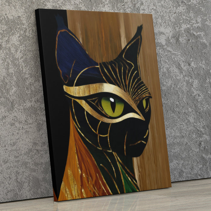 Cat's Emerald Vision - Luxury Wall Art