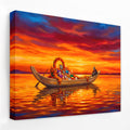 Ceremonial Boat Sunset canvas wall art