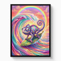Chameleon's Rainbow Wave — chameleon's rainbow wave white studio framed black