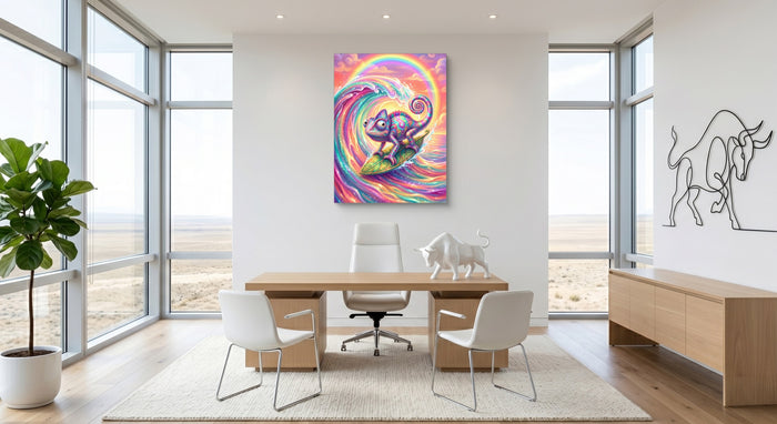Chameleon's Rainbow Wave — chameleon's rainbow wave office space with furniture 1port flush print