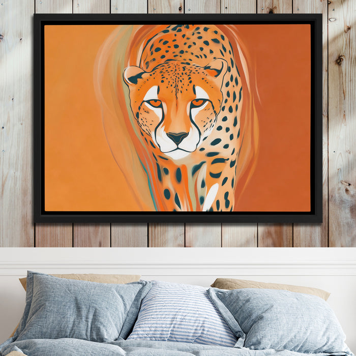 Cheetah Atmospheric Oil canvas wall art, room view