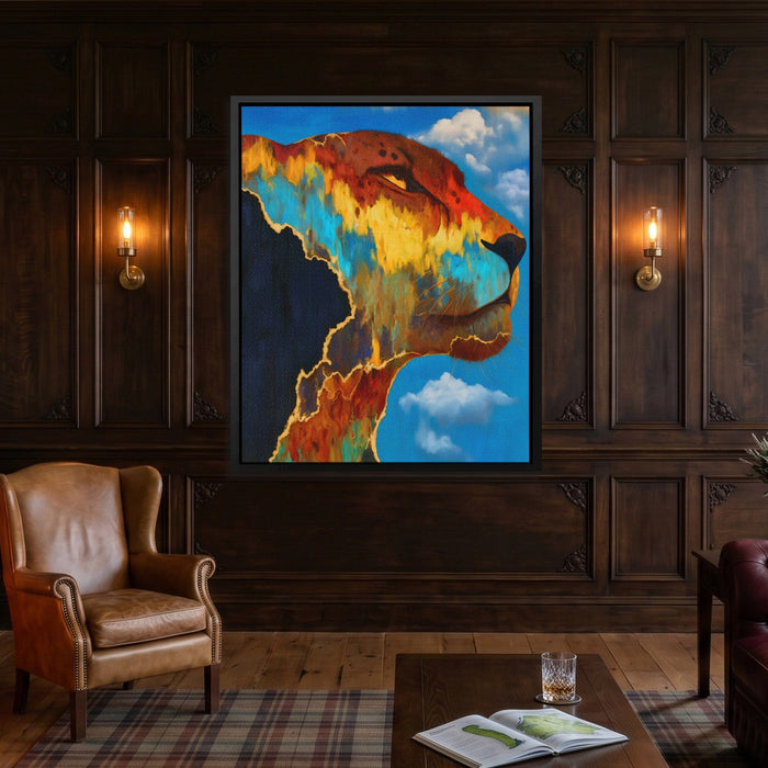 Cheetah Cloudscape Rising canvas wall art, room view