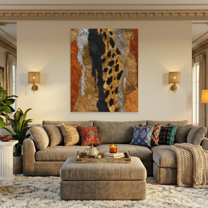 Cheetah Desert Sprint canvas wall art, room view