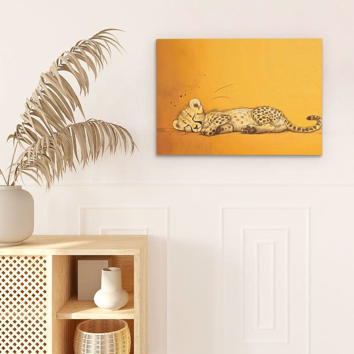 Cheetah Nap - Brown Nature Canvas Print