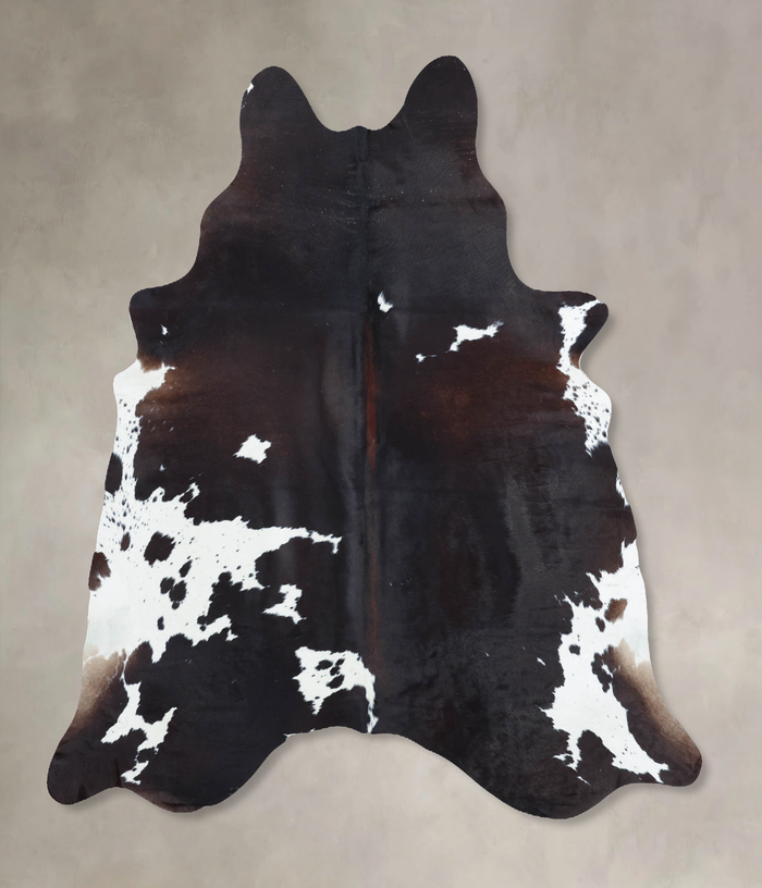 Chocolate and White Cowhide Rug #B8472