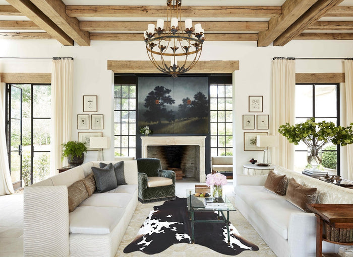 Chocolate and White Cowhide Rug #B8472