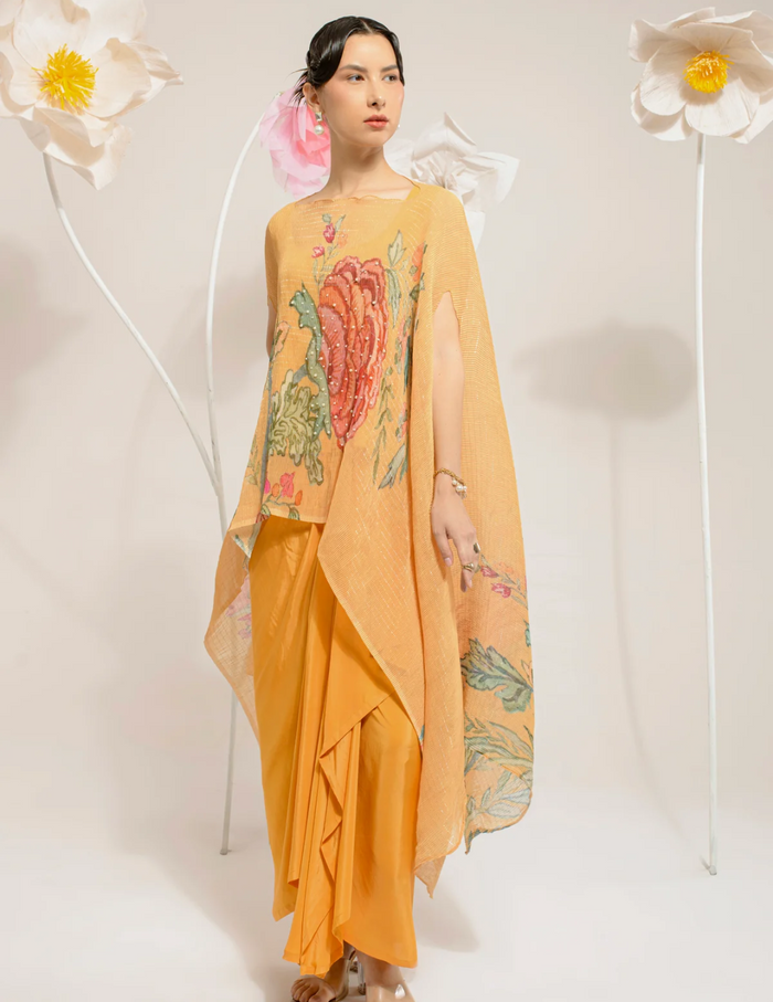 Chrome Yellow Kaftan & Dhoti