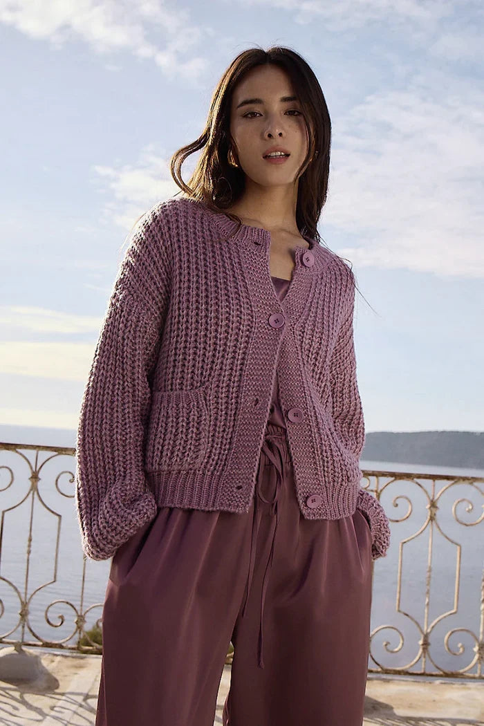 Chunky Mauve Cardie