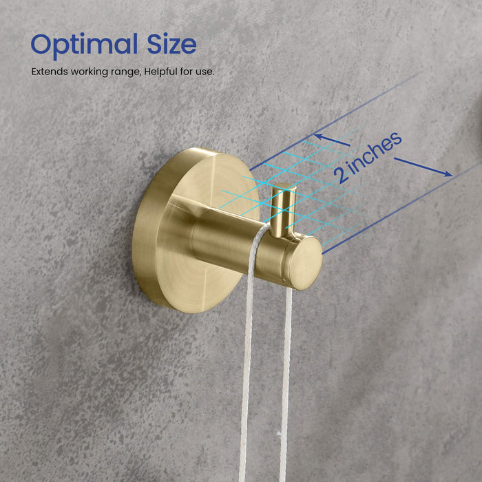 Circular Bathroom Towel & Robe Hook 2-Piece - KBA1401-2PC