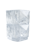 Clear Crystal Ice Bark Prism Vase Clear