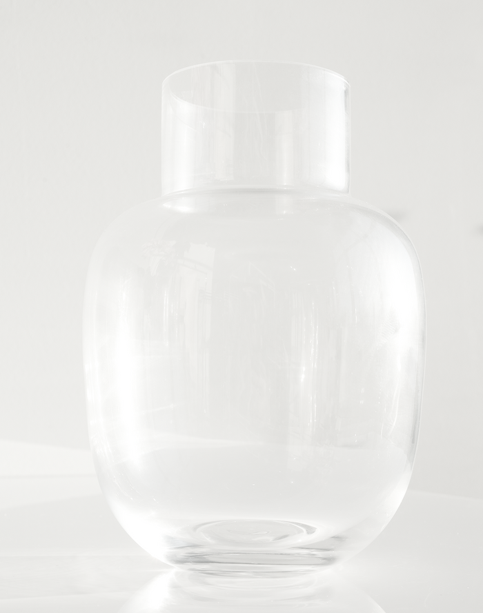 Clear Globe Neck Vase Clear