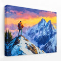 Climber on the Summit - Adventure Canvas Wall Art