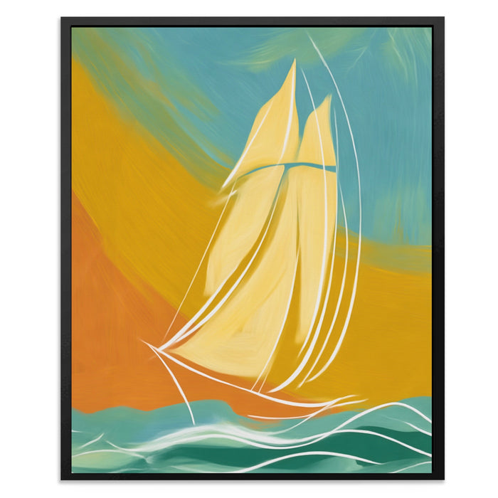 Clipper Ship Gliding canvas wall art, room view