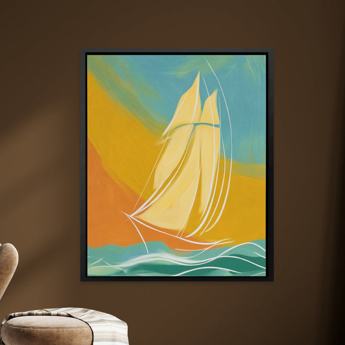 Clipper Ship Gliding canvas wall art, room view