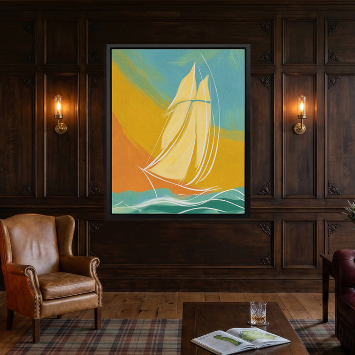Clipper Ship Gliding canvas wall art, room view