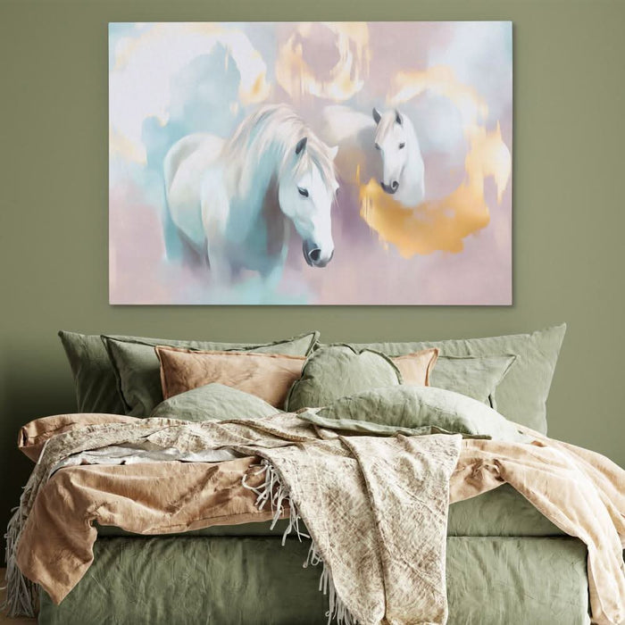 Cloudborne Stallions - Horse Art for Bedroom