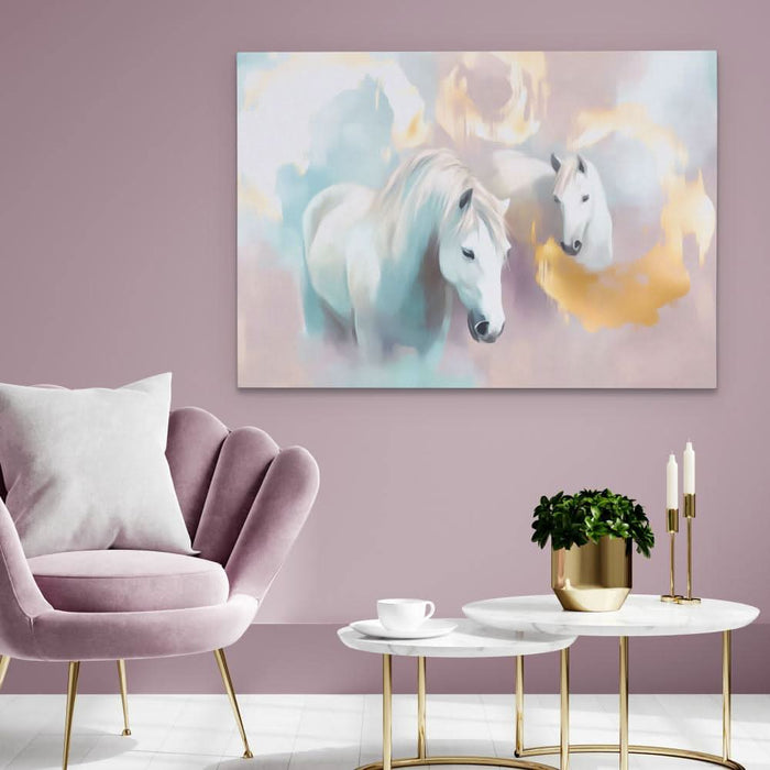 Cloudborne Stallions - Pastel Wall Art for Nursery