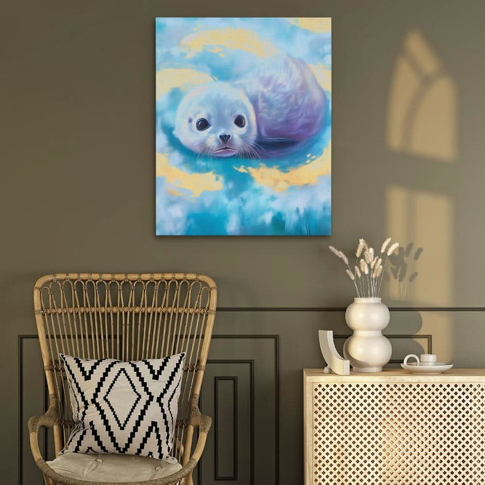 Cloudy Ocean Eyes - Wall Art in Black Frame