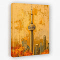 CN Tower in Fall Colors - Architecture Canvas Wall Art