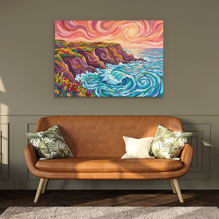 Coastal Cliffs Swirling — Coastal Cliffs Swirling Hallway Bench Green 117