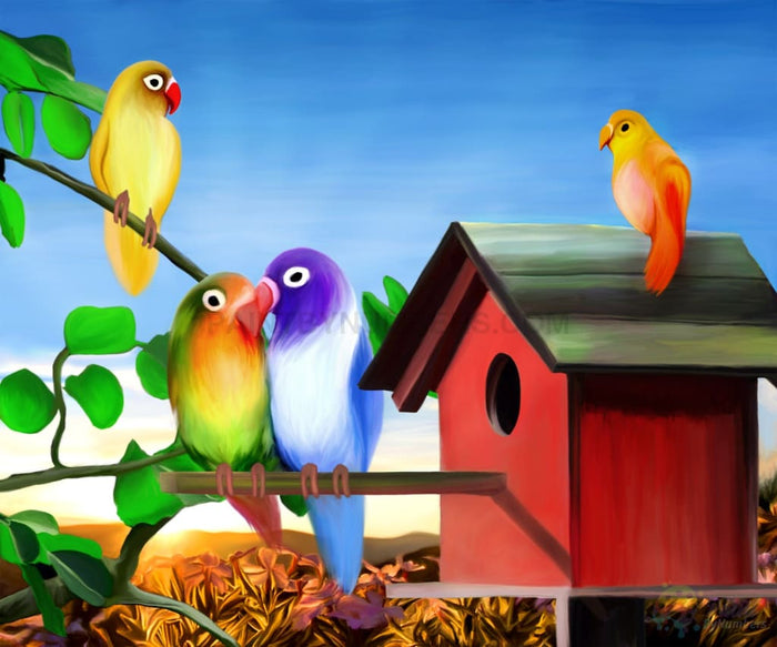 Colorful Birdhouse Paint By Numbers Kit