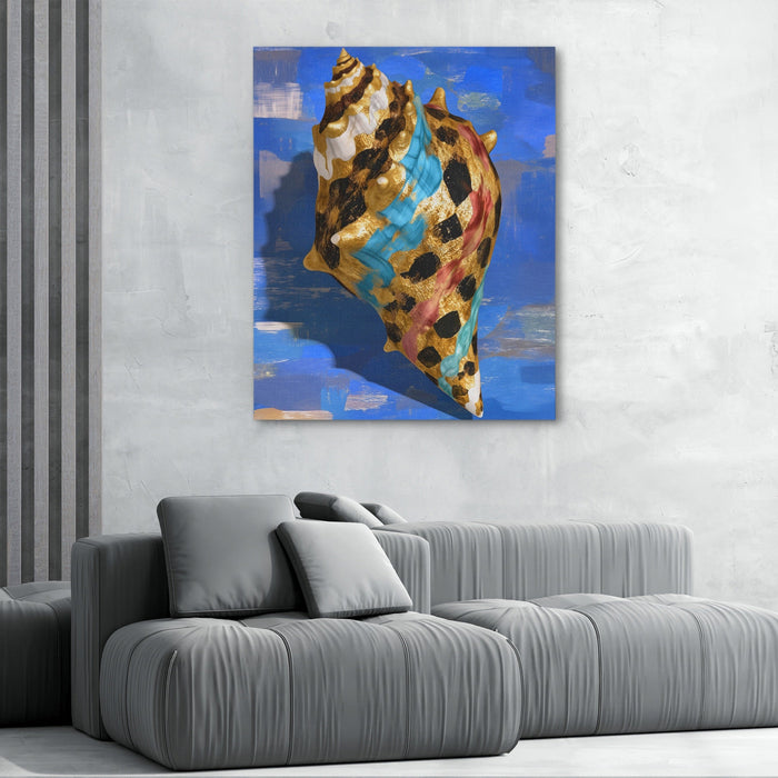 Conch Shell Minimalist canvas wall art, room view