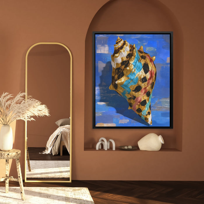 Conch Shell Minimalist canvas wall art, room view