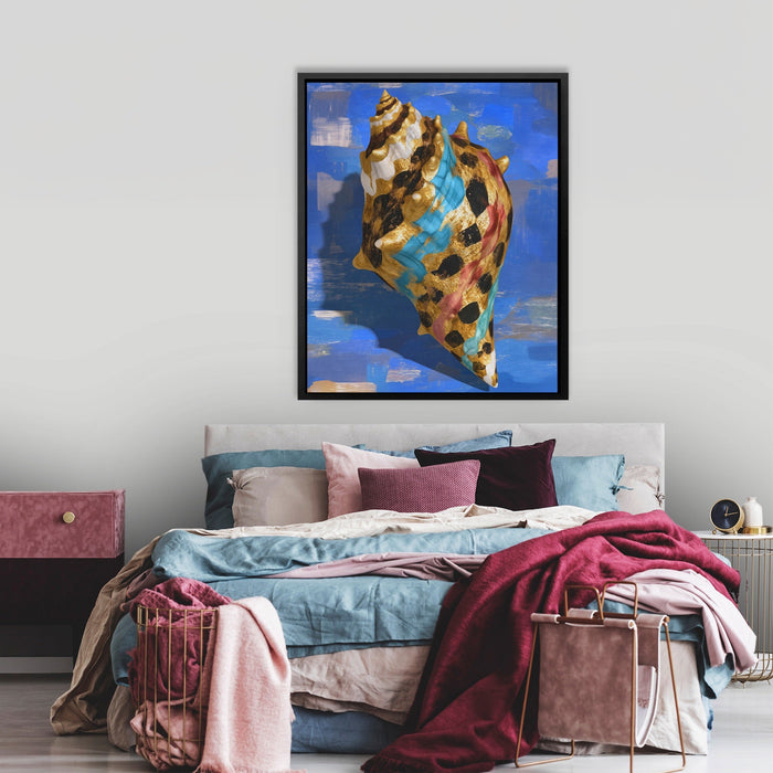 Conch Shell Minimalist canvas wall art, room view