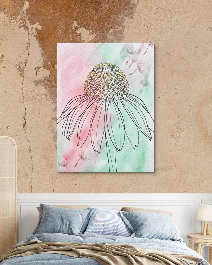 Coneflower Nodding Pale — coneflower nodding pale psd mocha bedroom 1port flush print