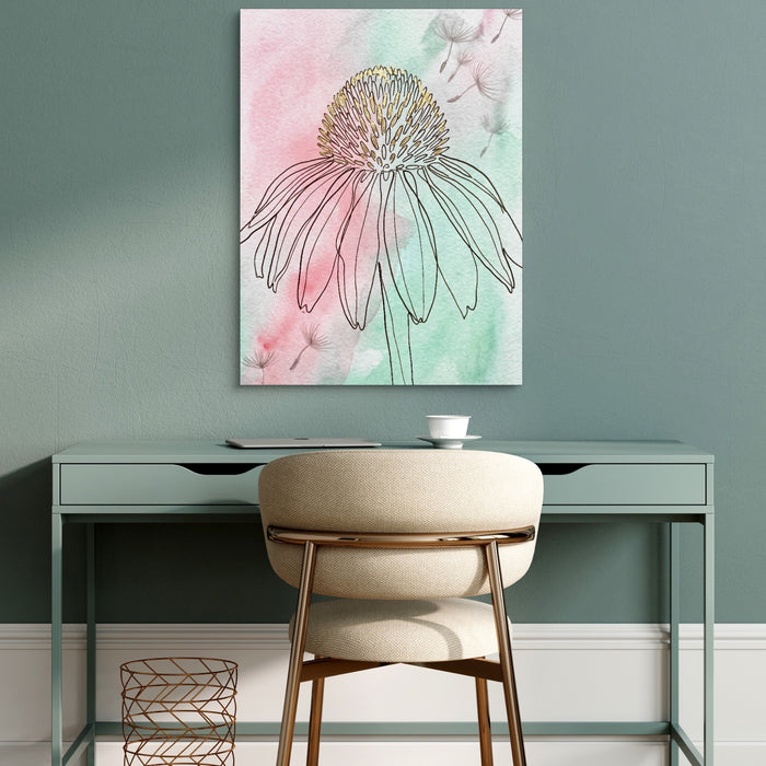 Coneflower Nodding Pale — coneflower nodding pale sq green desk 1port flush print