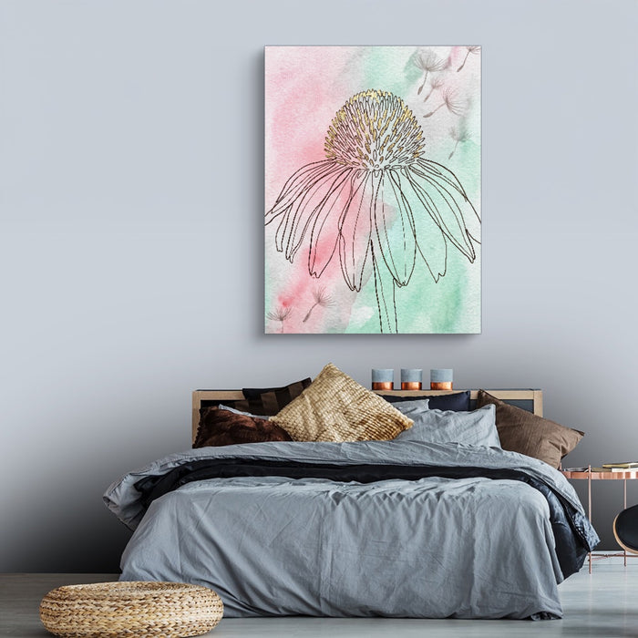 Coneflower Nodding Pale — coneflower nodding pale sq land comfortable bedroom 1port flush print