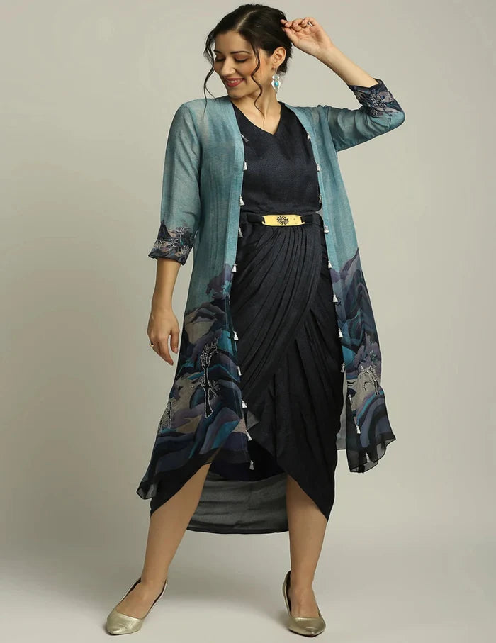 Conversational Drape Dress