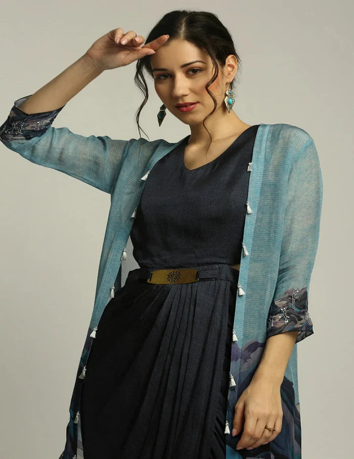 Conversational Drape Dress