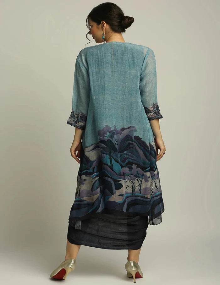 Conversational Drape Dress