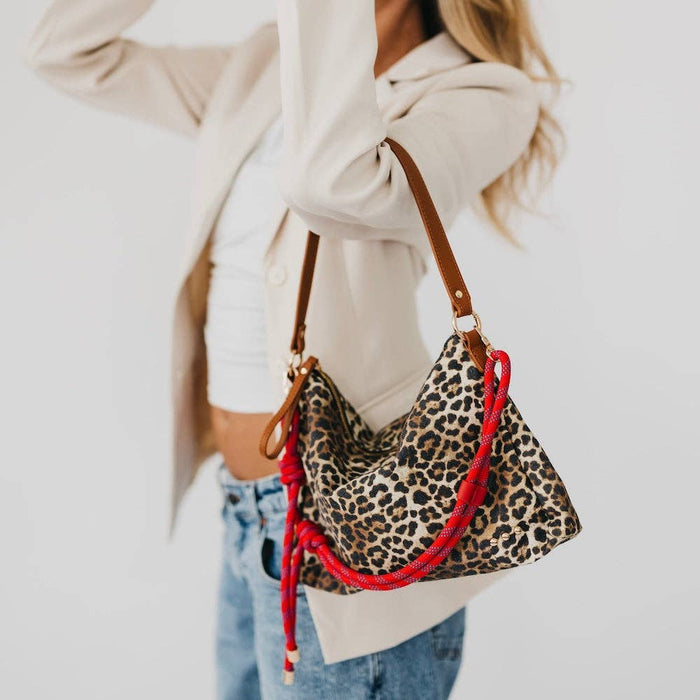 Cosette Canvas Shoulder Bag: Leopard