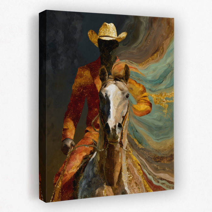 Cowboy Horse Motion canvas wall art