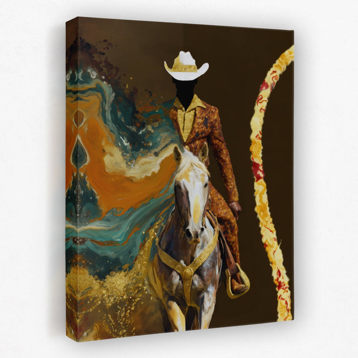 Cowboy Lasso Motion canvas wall art