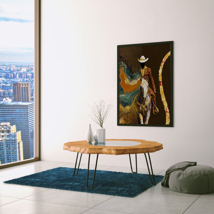 Cowboy Lasso Motion canvas wall art, room view