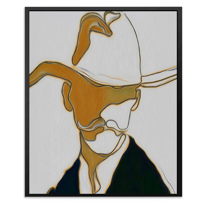 Cowboy Ochre Silhouette canvas wall art
